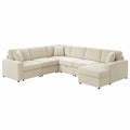 Ecksofa Set Beige Polyestersamt L-Form 300 x 230 x 85 cm