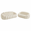 Modulares Sofa-Set Cremefarben Plüsch 2-teilig