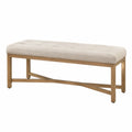 Polsterbank aus Eichenholz mit Polyesterbezug, Beige, 120 cm
