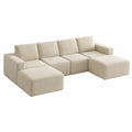 Modulares Sofa Cord Beige 300x220 cm