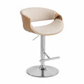 Barhocker höhenverstellbar Beige Holz Metall