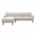 Ecksofa aus Polyester mit Eichenbeinen Beige 300cm
