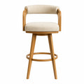 Barhocker mit Rücklehne Massivholz Beige 105cm