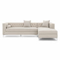 Ecksofa Beige mit Polyesterbezug und Metallfüße
