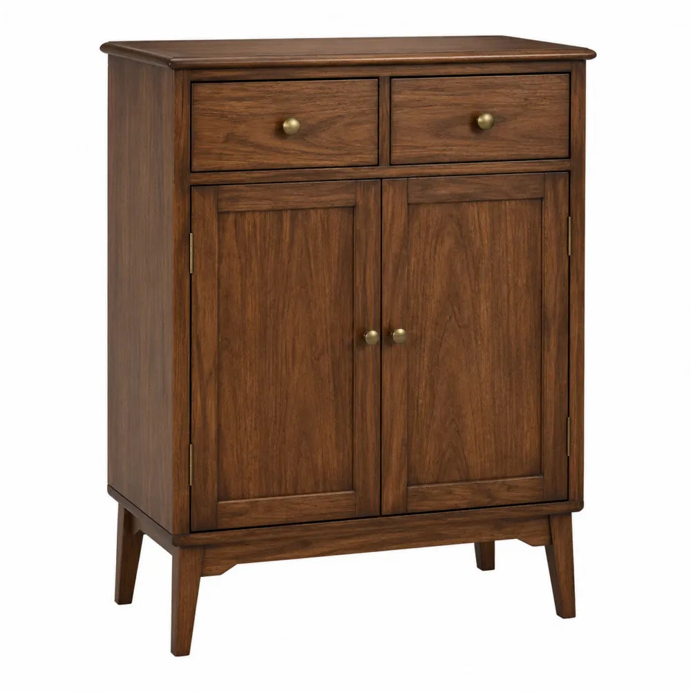 Sideboard aus Walnussholz mit 2 Schubladen und 2 Türen, Braun