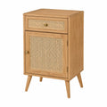 Schrank aus Eichenholz mit Rattanfront