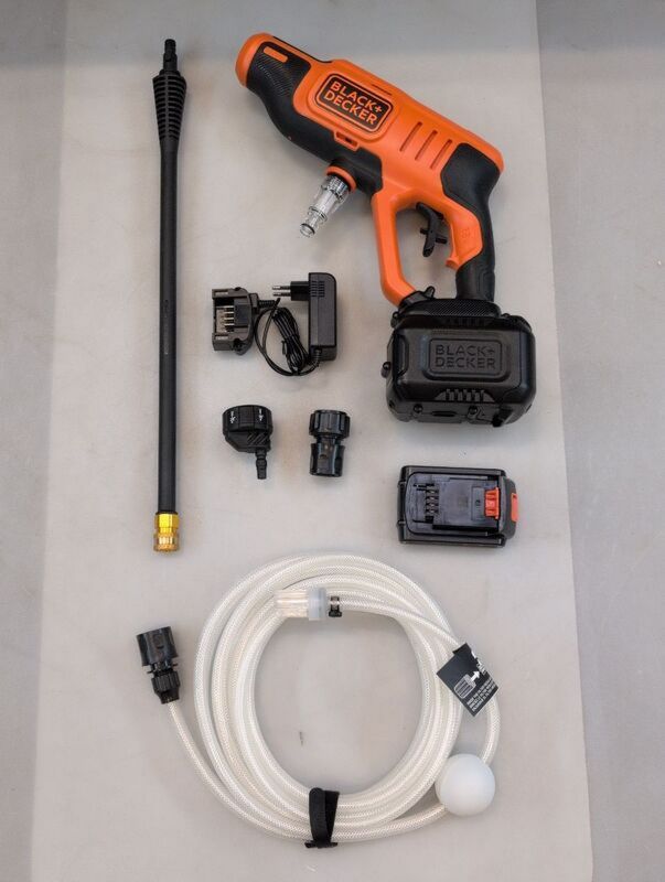 Black & Decker Hochdruckreiniger Akku-Hochdruckreiniger 24 bar Kaltwasser 6m mobil Lithium-Ion
