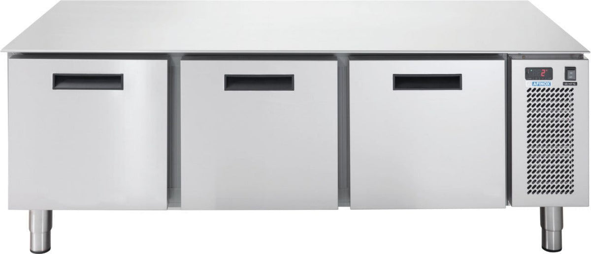 Kühltisch Unterbaukühltisch, 3 Schubladen, 129 l, Umluftkühlung, automatische Abtauung