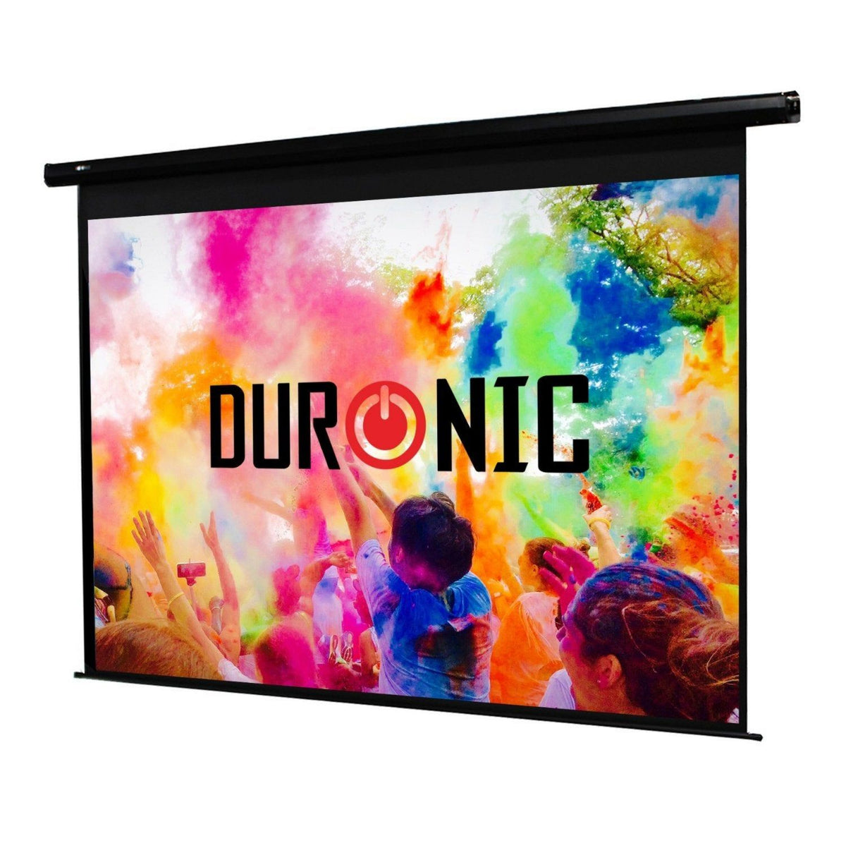 Duronic Projektionsleinwand EPS115, 115 Zoll Rollo mit 254 x 143 cm, 16:9 Heimkino mit 4K Full HD 3D, für Decken- und Wandmontage, Gain 1.0