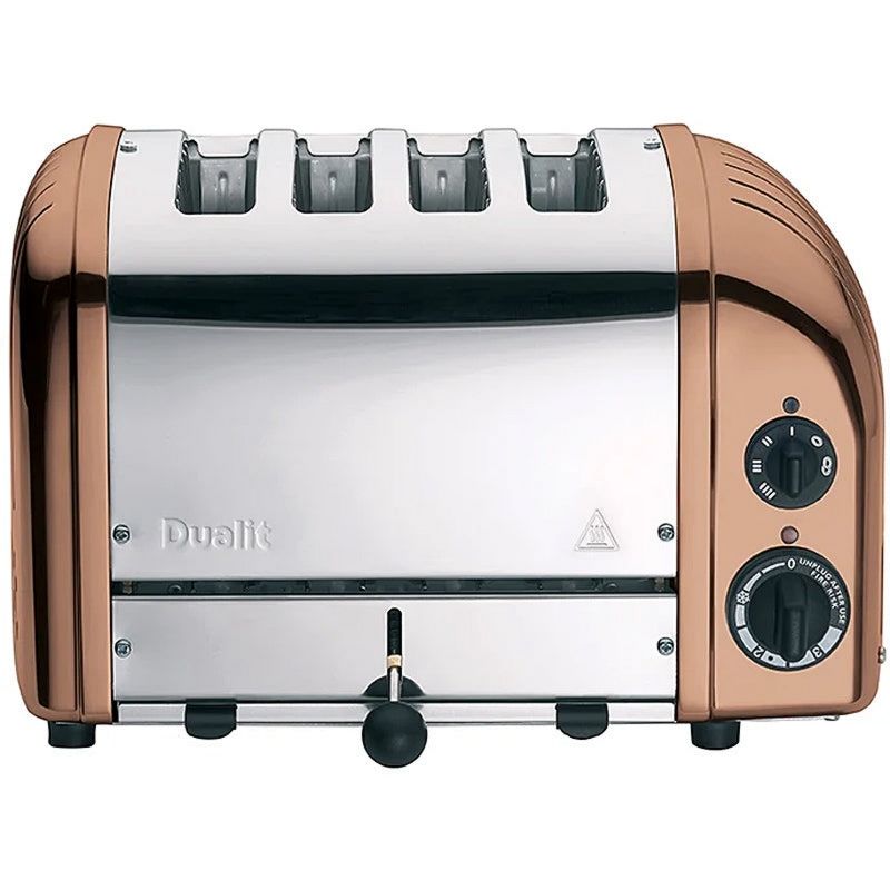 Dualit Toaster Classic 4-Schlitz New Generation Kupfer, 2200 Watt Leistung, Abmessungen: 22 cm H x 36 cm B x 21 cm T