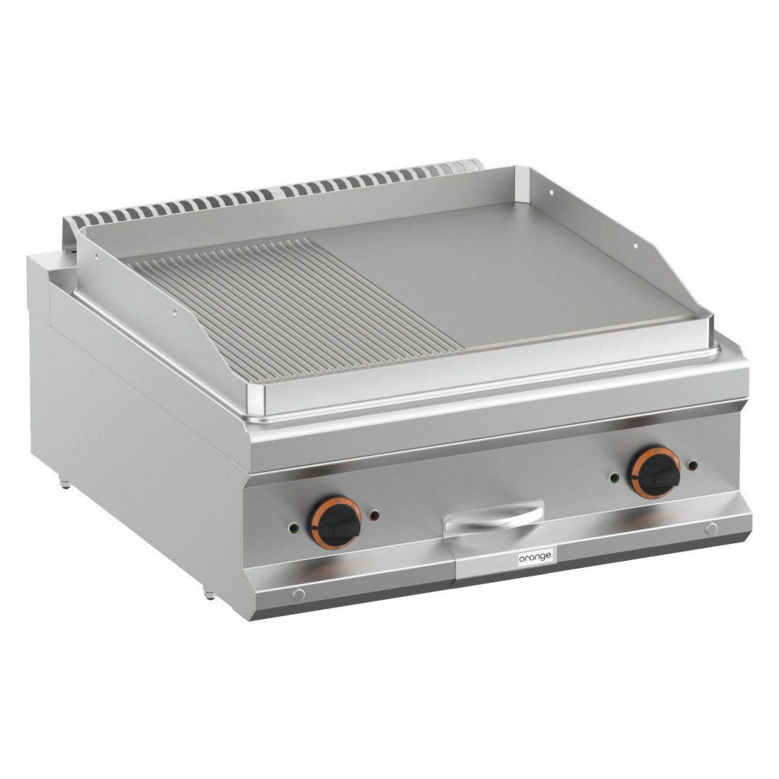 Grillplatte Elektro-Grillplatte, 1/2 glatt + 1/2 gerillt, 8 kW