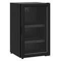 Kühlschrank Tischkühlschrank mit Glastür, Schwarz, Umluftkühlung