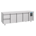 Kühltisch 3 Türen und 2 Schubladen, Energy Line, Edelstahl, Umluftkühlung, automatische Abtauung, 632 L Volumen, 0,308 kW Leistung