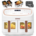 Duronic Heißluftfritteuse AF34 WE Heißluftfriteuse, XXL mit 2 Kammern für Pommes, Friteuse HLF 10 L Volumen Airfryer, Air Fryer für Rezepte ohne Öl