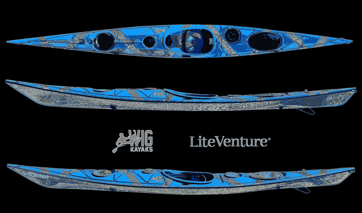 WIG Kayaks Kajak Hunter 520-C/K Layup-Sky Blue – Carbon/Kevlar Sichtcarbon