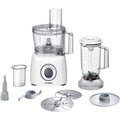 Bosch Zerkleinerer SDA – Küchenmaschine MCM3200W ws/rt Foodprocessor, Edelstahl, Fassungsvermögen Mehl 0,8 kg