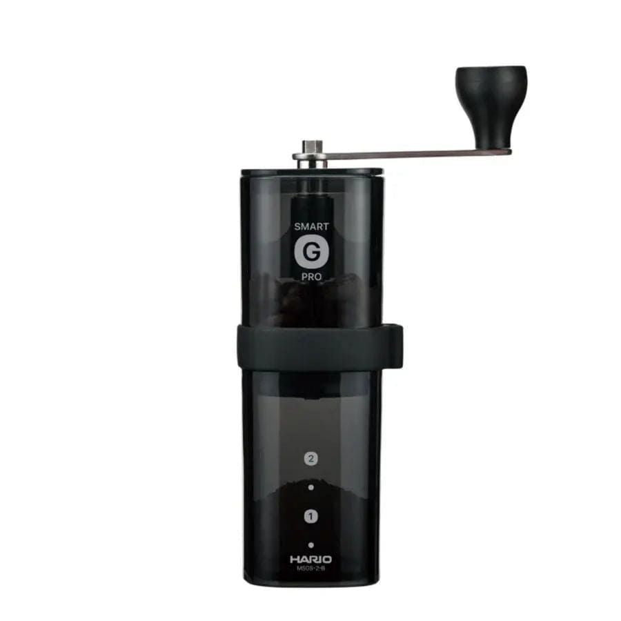 Hario Coffee Mill Smart G Pro Handkaffeemühle in Schwarz mit 24-g-Bohnenkapazität und kompaktem Reiseformat