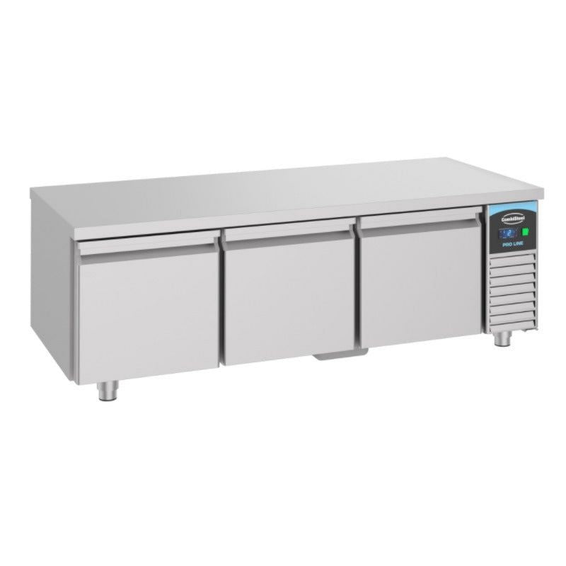 Kühltisch 3 Schubladen, Pro Line, Edelstahl, Umluftkühlung, automatische Abtauung, 632 L Volumen, 0,45 kW Leistung
