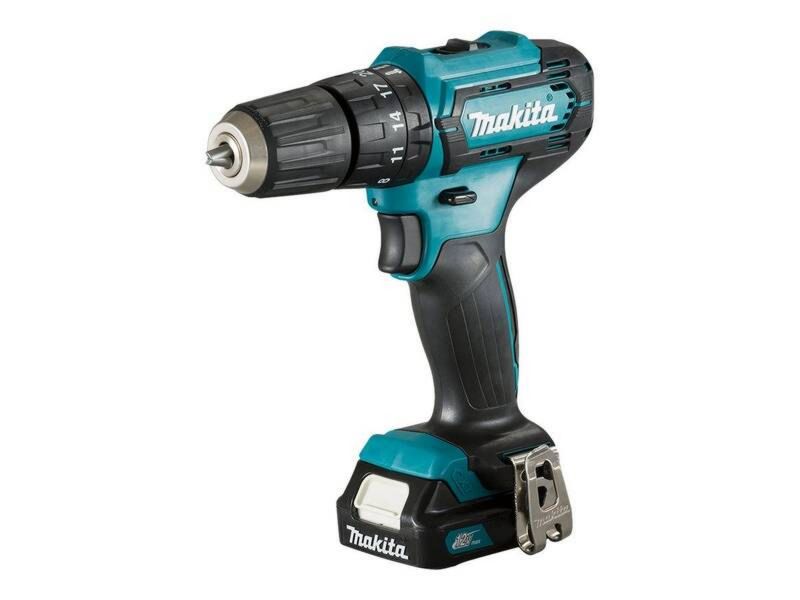 Makita Akku-Bohrschrauber HP333DSAX1 Akku-Schlagbohrschrauber 12V mit Koffer mit Bohrer-/Bit-Set, Kapazität: 2 Ah