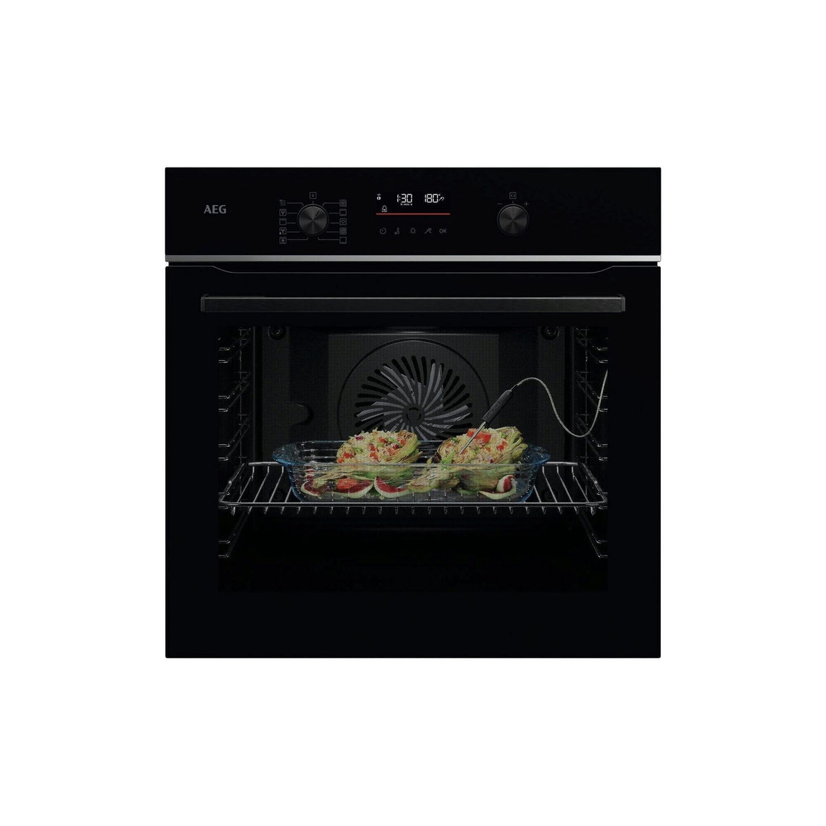 Electrolux AEG Einbau-Backofen EB-Backofen Pyrolyse TA5PB501AB SteamBake, 71 L Garraum, Pyrolyse-Selbstreinigung, Heißluft