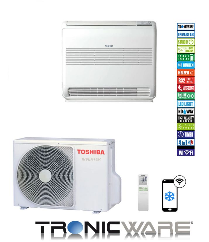 Toshiba Klimaanlagen-Innengerät Inverter, Truhengerät, RAS-B10J2FVG-E + RAS-10J2AVSG-E1 2,5 kW