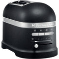 KitchenAid Toaster Artisan 2 Scheiben – Gusseisen Schwarz 5KMT2204EBK mit Sandwichzange, Edelstahl