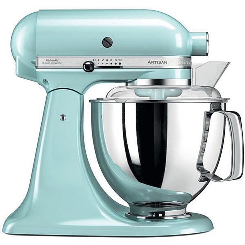 KitchenAid Küchenmaschine Artisan 5KSM175PSEIC 4,8 L in Eisblau mit Zubehör, 300 Watt Leistung, Maße H x B x T : 37 x 24 x 36 cm