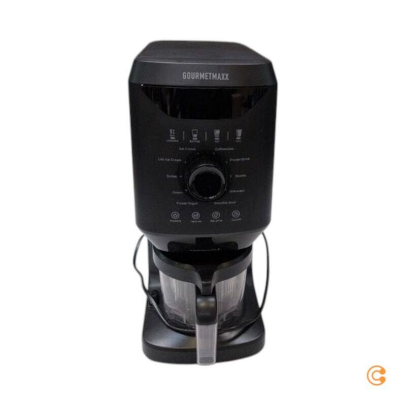 GourmetMaxx Eismaschine 800 W schwarz für cremiges Eis 2x500ml 500 ml, 800 Watt Leistung, Fassungsvermögen 500 ml
