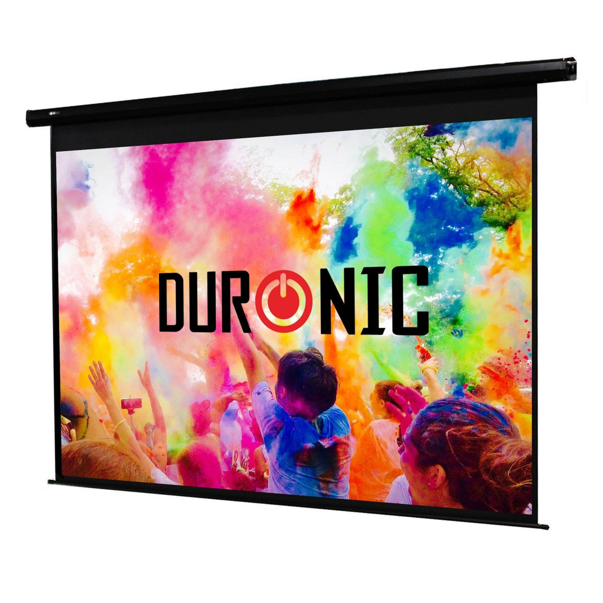 Duronic Projektionsleinwand EPS70, 70 Zoll Rollo mit 142 x 107 cm, 4:3 Heimkino mit 4K Full HD 3D, für Decken- und Wandmontage, Gain 1.0