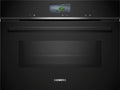 Siemens Backofen iQ700 Einbau-Kompaktbackofen mit Mikrowellenfunktion 60 x 45 cm Schwarz, Edelstahl CM776GKB1