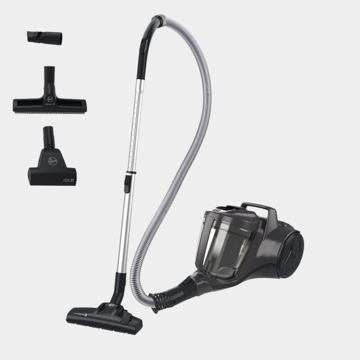 Hoover Staubsauger HP1 Bodenstaubsauger ohne Beutel – mit Tierhaar-Düse HP120PET