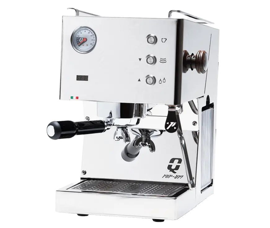 Quick Mill Siebträger-Espressomaschine Pop up Chrom, 1,8 Liter Wassertank, 1,8 L Wassertank, 1260 Watt Leistung