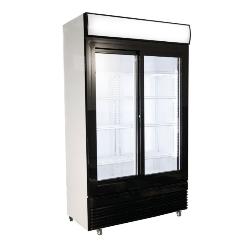 Kühlschrank Gewerbekühlschrank mit 2 Schiebeglastüren, Weiß Inhalt 750 L, 780 L Volumen, 780 Liter Fassungsvermögen, 7.5 kW Leistung