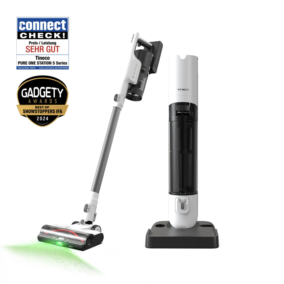 Tineco Akku-Staubsauger PURE ONE Station 5 Plus kabelloser smarter Staubsauger