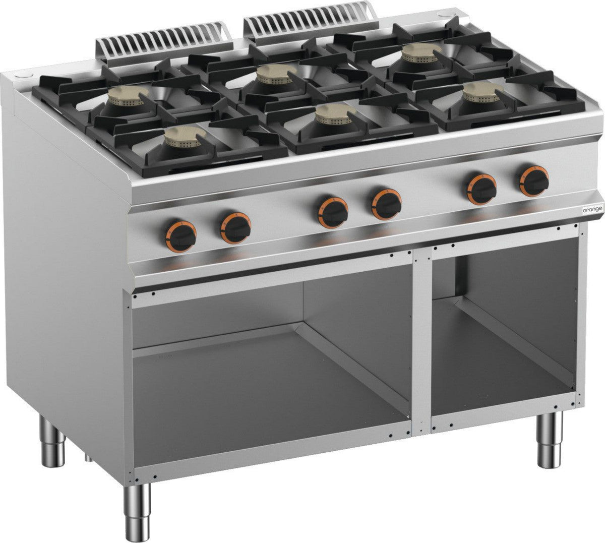 Herd Gas-Herd Serie 70, 6 Brenner, mit offenem Unterbau, 42 kW, Maße: 1100x741x850mm