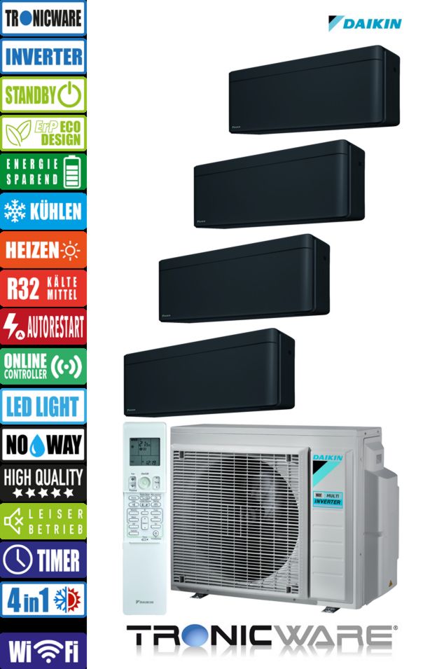 Daikin Stylish Multisplit-Klimaanlage mit 4 × FTXA20BB + 4MXM68A
