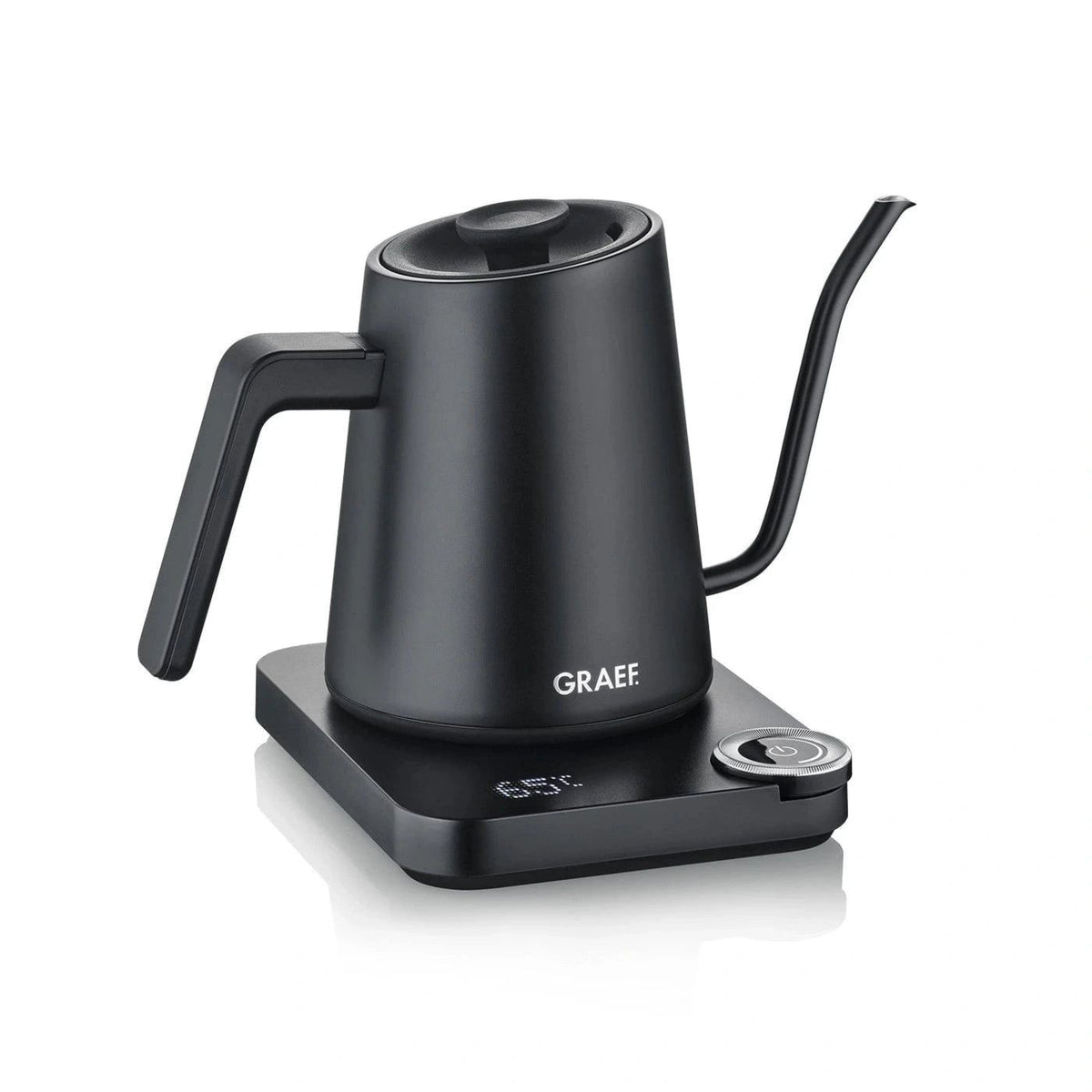 GRAEF Wasserkocher Pour-Over GK502, 0,9 L Fassungsvermögen, Temperaturwahl 40–100 °C, Schwanenhals-Ausguss, Warmhaltefunktion