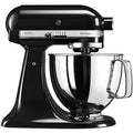 KitchenAid Küchenmaschine 5KSM125EOB Artisan Onyx Schwarz – robust, vielseitig und elegant, 300 Watt Leistung, Maße H x B x T : 36 x 24 x 37 cm