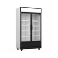 Kühlvitrine Kühlregal mit 2 Glastüren, Weiß, Umluftkühlung, automatische Abtauung, Leistungsstarkes Kühlregal mit 2 Glastüren