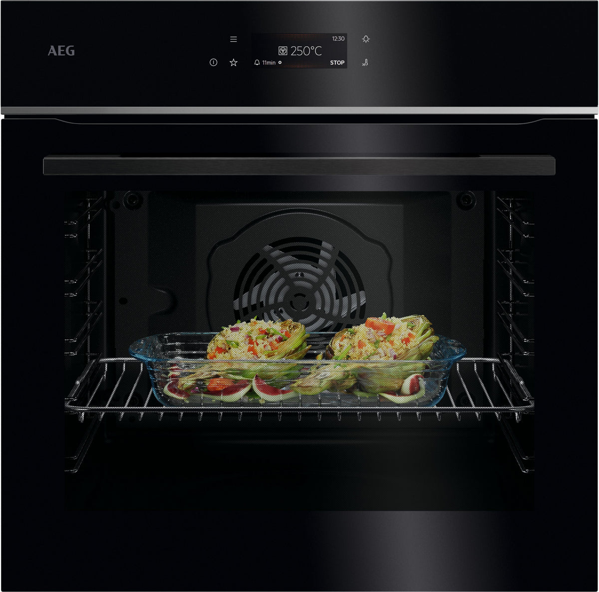 AEG Backofen TE7AB63FSB Einbaubackofen – 72 Liter, EXCite Touch-Display, MealAssist & SoftClosing, Heißluft