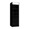 Kühlschrank Glastürkühlschrank schmal 1 Tür, Schwarz Scharnieren Links, 0,36 kW Leistung, Maße: 595 x 650 x 2000 mm B x T x H