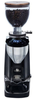 Bellezza Piccola Titanio 60 Kaffeemühle in Schwarz und Chrom mit 60-mm-Titanmahlscheiben und stufenloser Verstellung