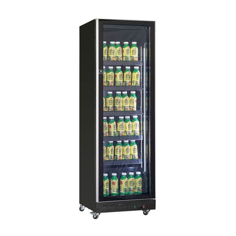 Kühlschrank Glastürkühlschrank mit 1 Tür, Schwarz, Umluftkühlung, 0,375 kW Leistung