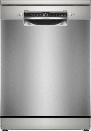 Bosch Geschirrspüler Serie 4 Freistehender 60 cm Gebürsteter Stahl mit Anti-Fingerprint SMS4EVI08E Edelstahl