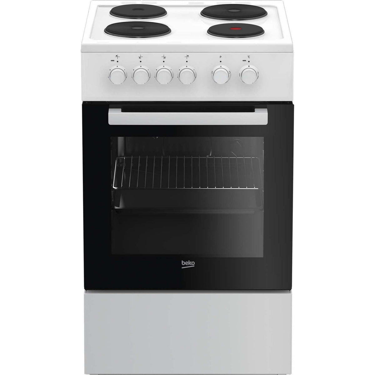 Beko Herd Elektroherd FSS56000GW 50 cm, 60-L-Garraum, 4 Kochzonen