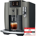 JURA Kaffeevollautomat E8 Dark Inox EC, 1.9 L Wassertank, 280 g Bohnenbehälter, Leistung: 230 V ~ / 1450 W, Maße B × H × T : 28 × 35.1 × 44.6 cm