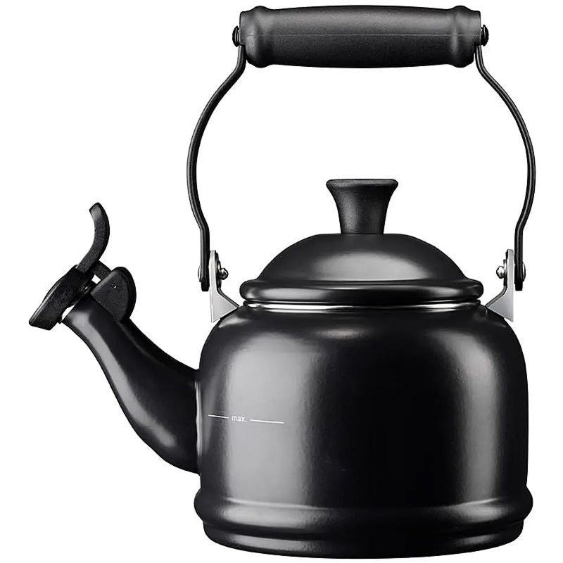 Le Creuset Herd Wasserkessel Demi 1,1 Liter Schwarz Glänzend