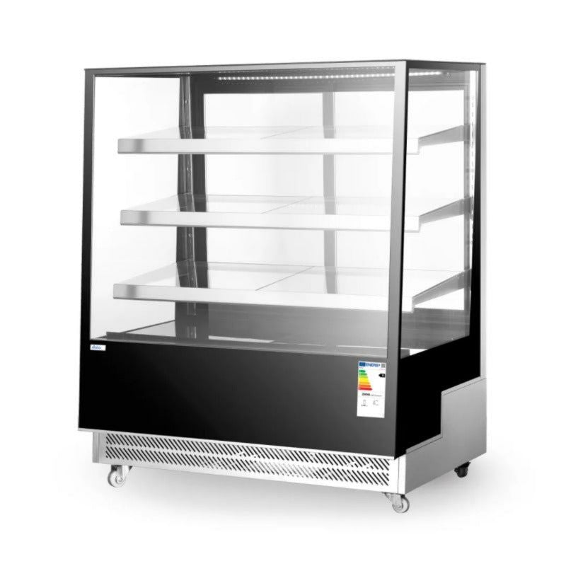 Kühlvitrine 3 Regalen, 650 Liter, Edelstahl, Abmessungen: 1200x833x H 1460 mm