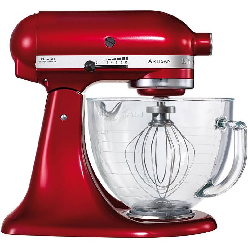 KitchenAid Rührschüssel 5KSM156ECA Küchenmaschine Liebesapfelrot mit Glas-Rührschüssel, Fassungsvermögen der Rührschüssel: 4,8 Liter