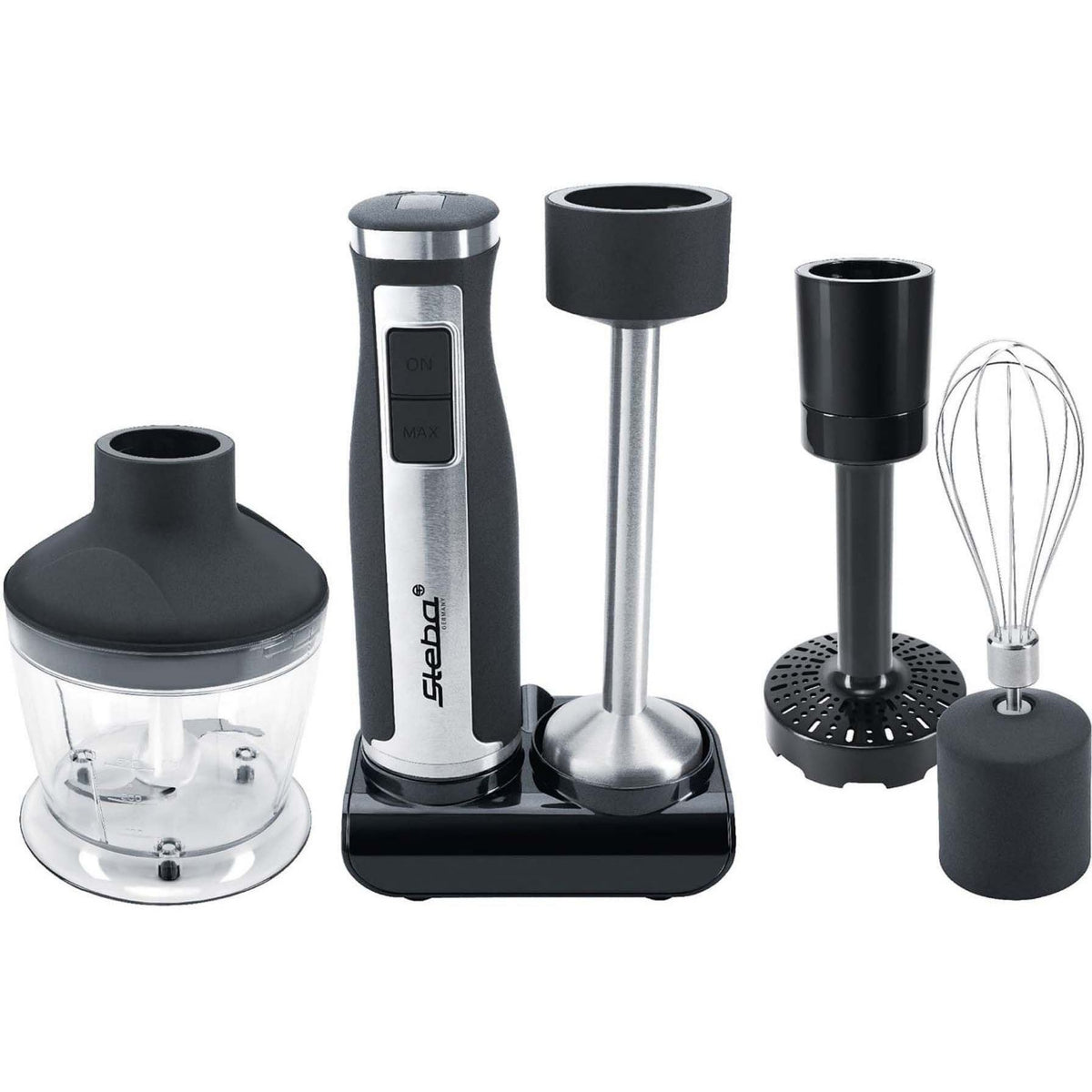 Steba Stabmixer Rühr-/Mixgerät Stabmixer-Set MX 40 eds/sw 7 Aufsätze, Edelstahl
